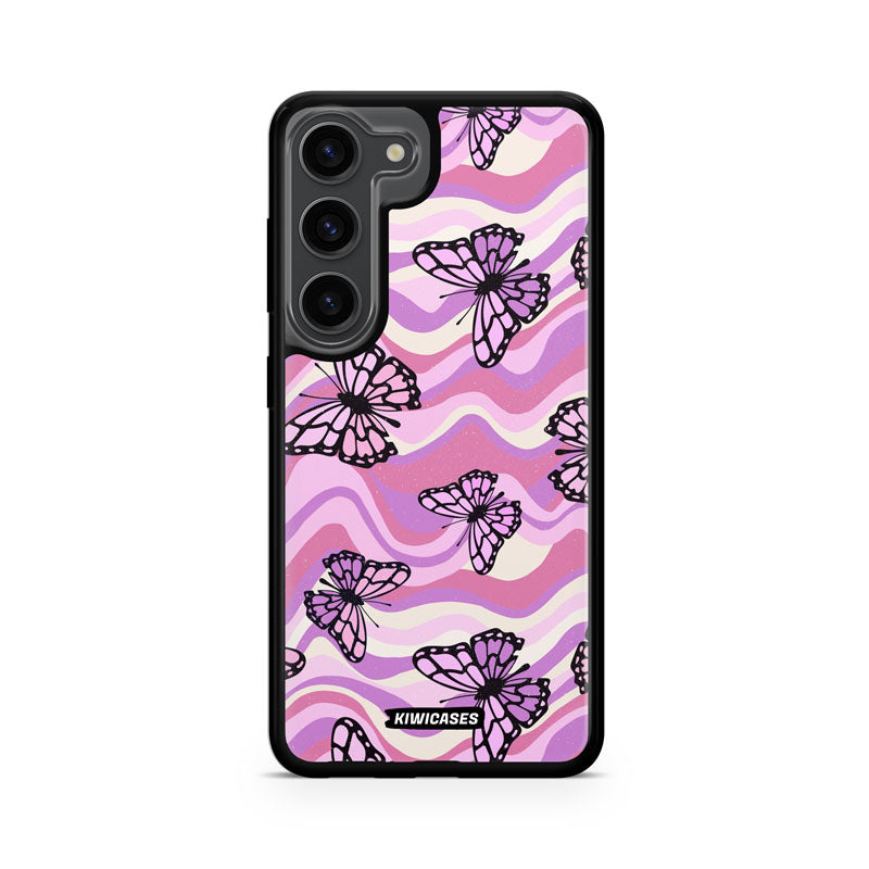 Wavey Purple Butterflies - Galaxy S23fe