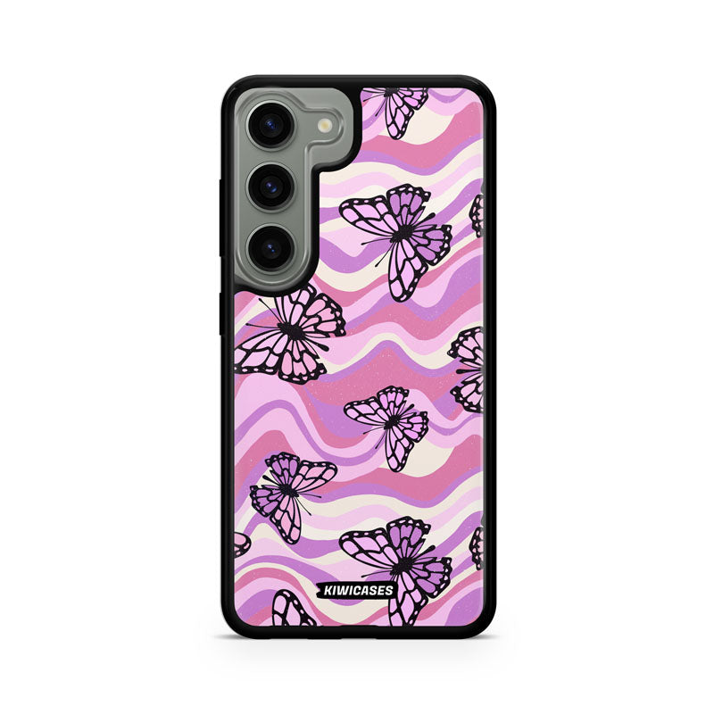 Wavey Purple Butterflies - Galaxy S23fe