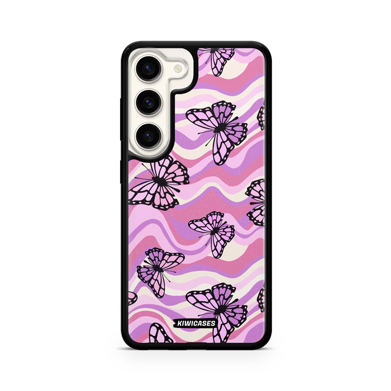 Wavey Purple Butterflies - Galaxy S23fe