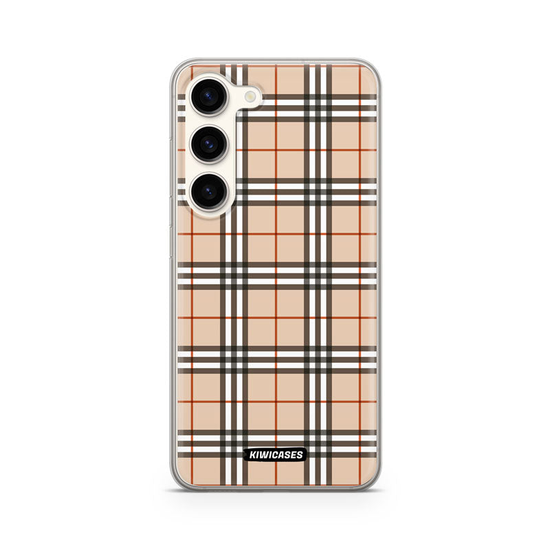 Beige Plaid - Galaxy S24