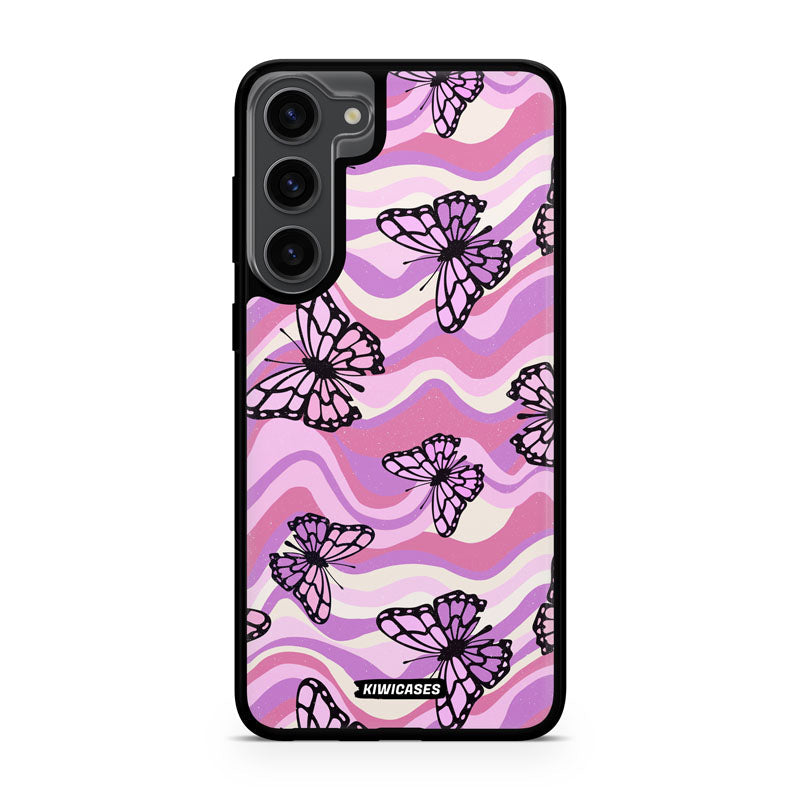 Wavey Purple Butterflies - Galaxy S24 Plus