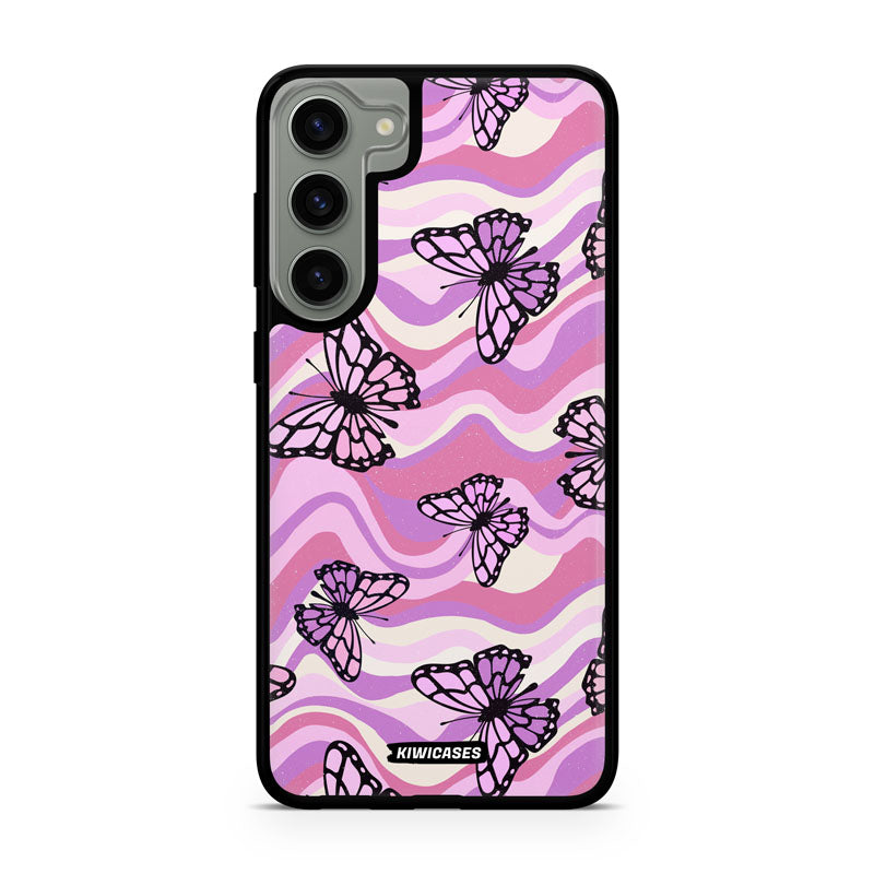 Wavey Purple Butterflies - Galaxy S24 Plus