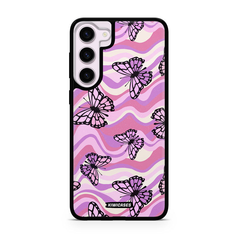 Wavey Purple Butterflies - Galaxy S24 Plus