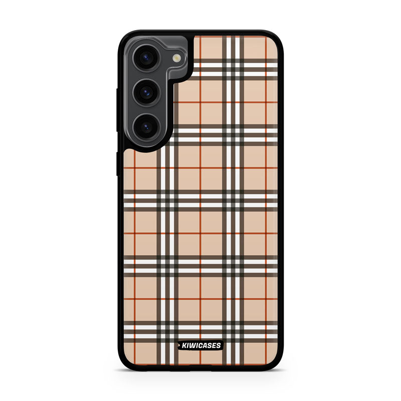 Beige Plaid - Galaxy S24 Plus