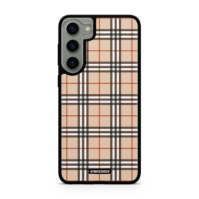 Beige Plaid - Galaxy S24 Plus