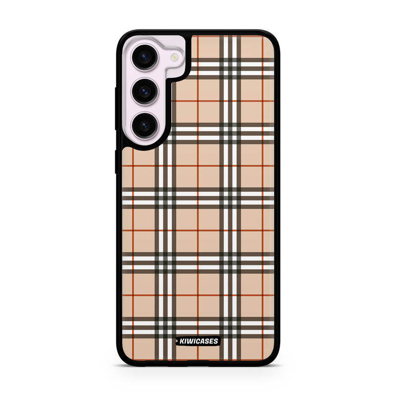 Beige Plaid - Galaxy S24 Plus