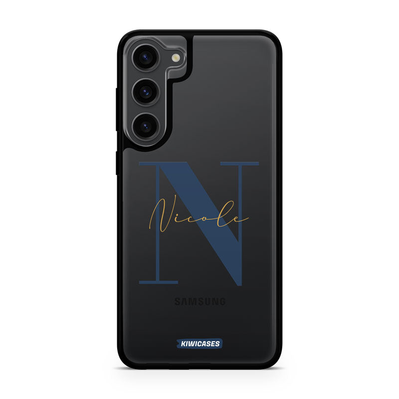 Navy Initials - Galaxy S24 Plus - Custom