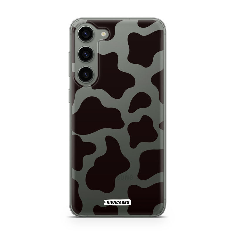 Cow Print in Black - Galaxy S24 Plus