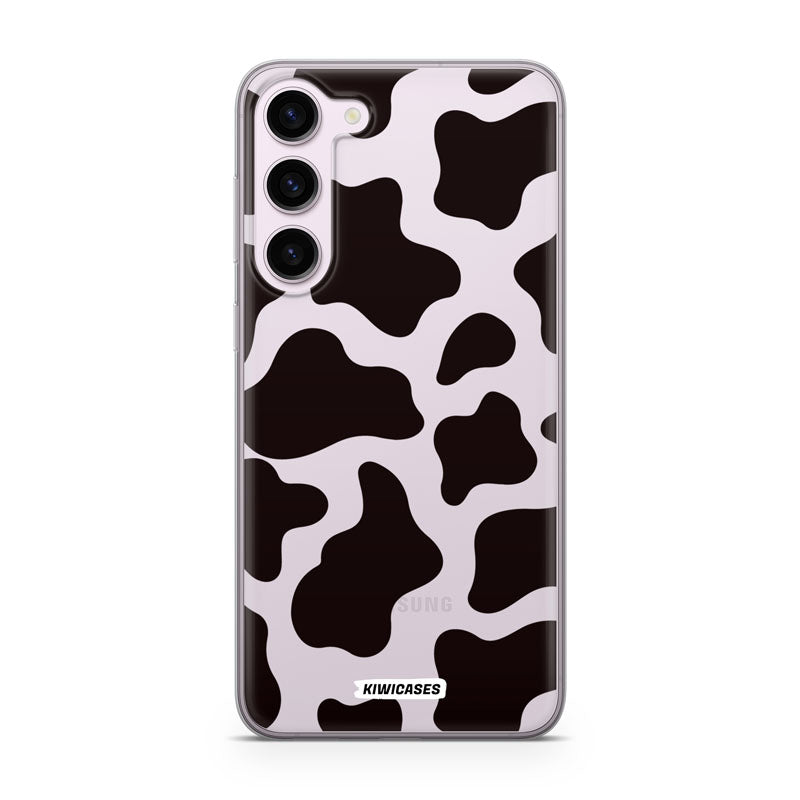 Cow Print in Black - Galaxy S24 Plus