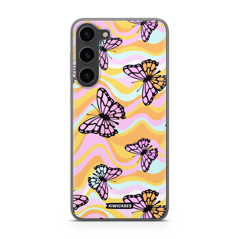 Wavey Yellow Butterflies - Galaxy S24 Plus