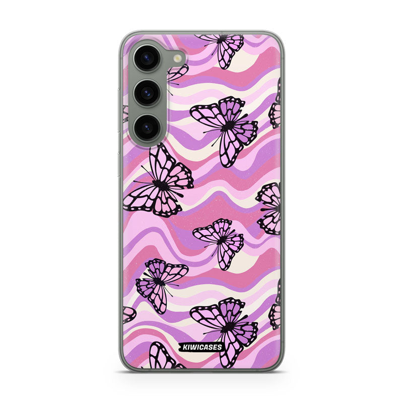 Wavey Purple Butterflies - Galaxy S24 Plus