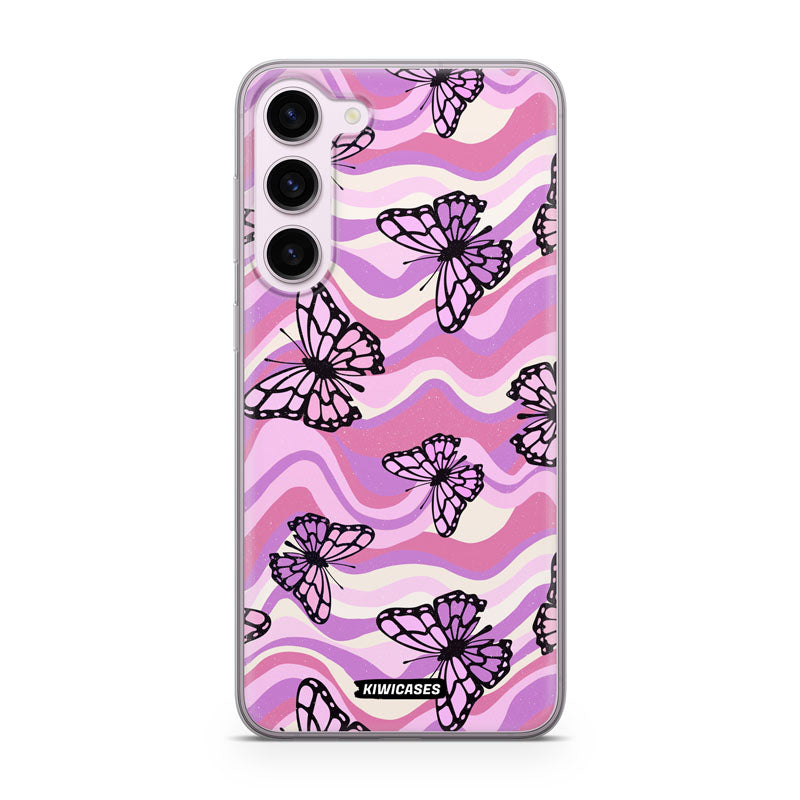 Wavey Purple Butterflies - Galaxy S24 Plus