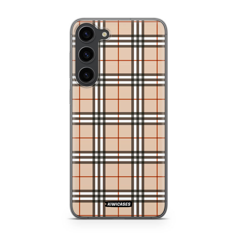 Beige Plaid - Galaxy S24 Plus