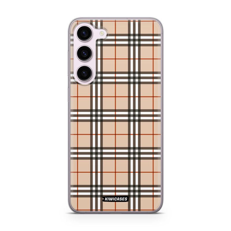 Beige Plaid - Galaxy S24 Plus