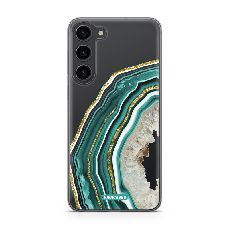 Green Agate Crystal - Galaxy S24 Plus