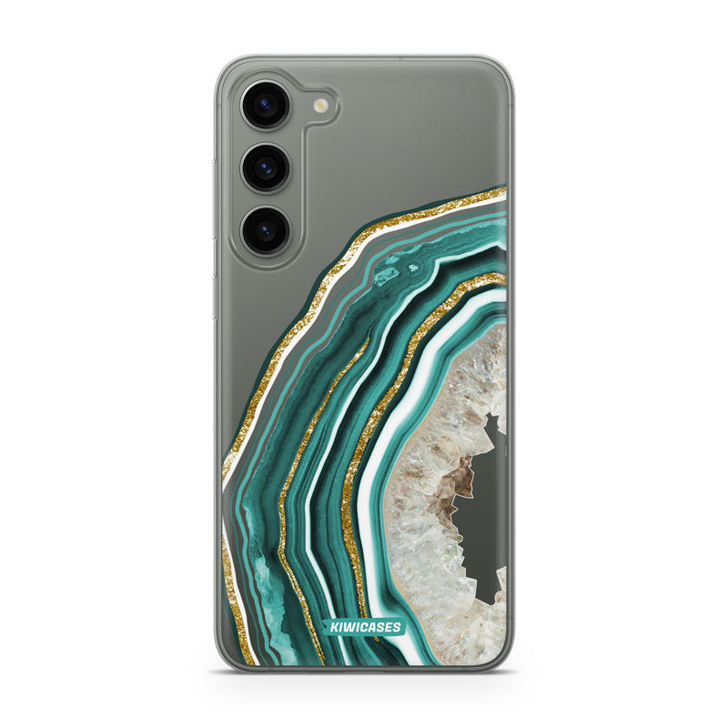 Green Agate Crystal - Galaxy S24 Plus