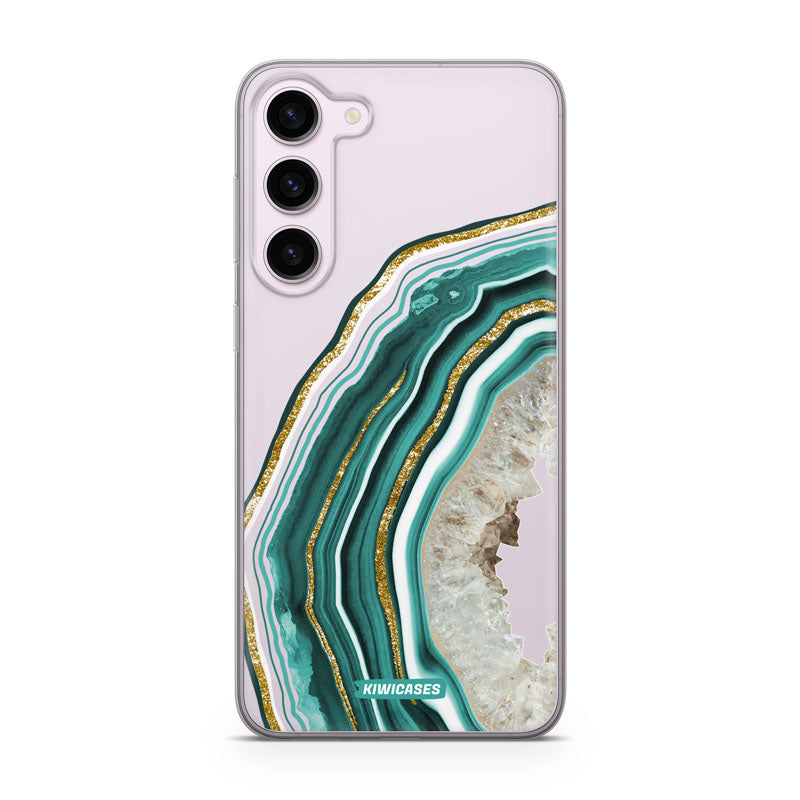 Green Agate Crystal - Galaxy S24 Plus