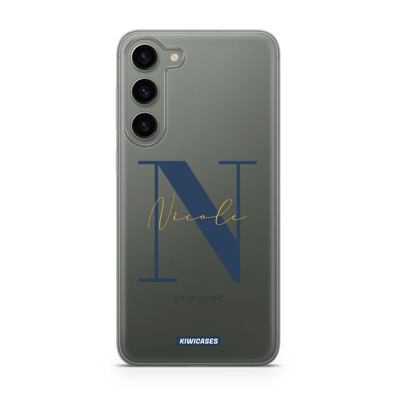 Navy Initials - Galaxy S24 Plus - Custom