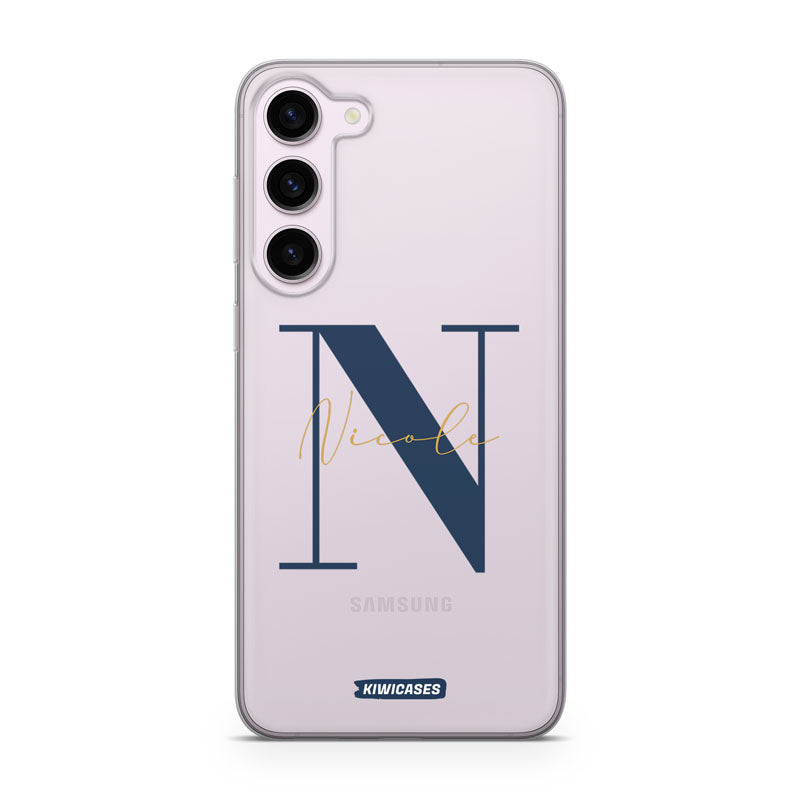 Navy Initials - Galaxy S24 Plus - Custom