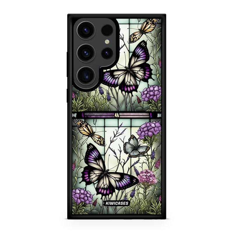 Stained Glass Butterflies - Galaxy S24 Ultra