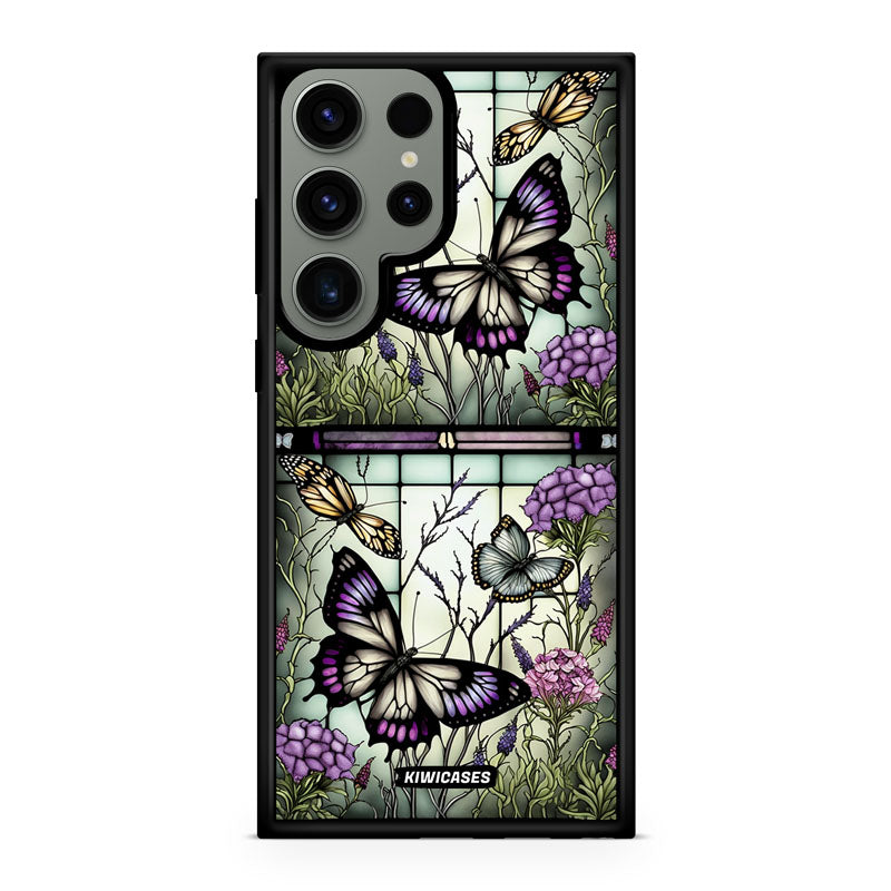 Stained Glass Butterflies - Galaxy S24 Ultra