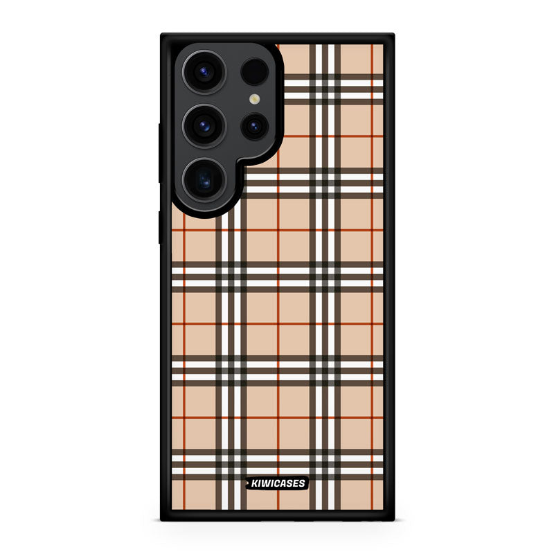 Beige Plaid - Galaxy S24 Ultra