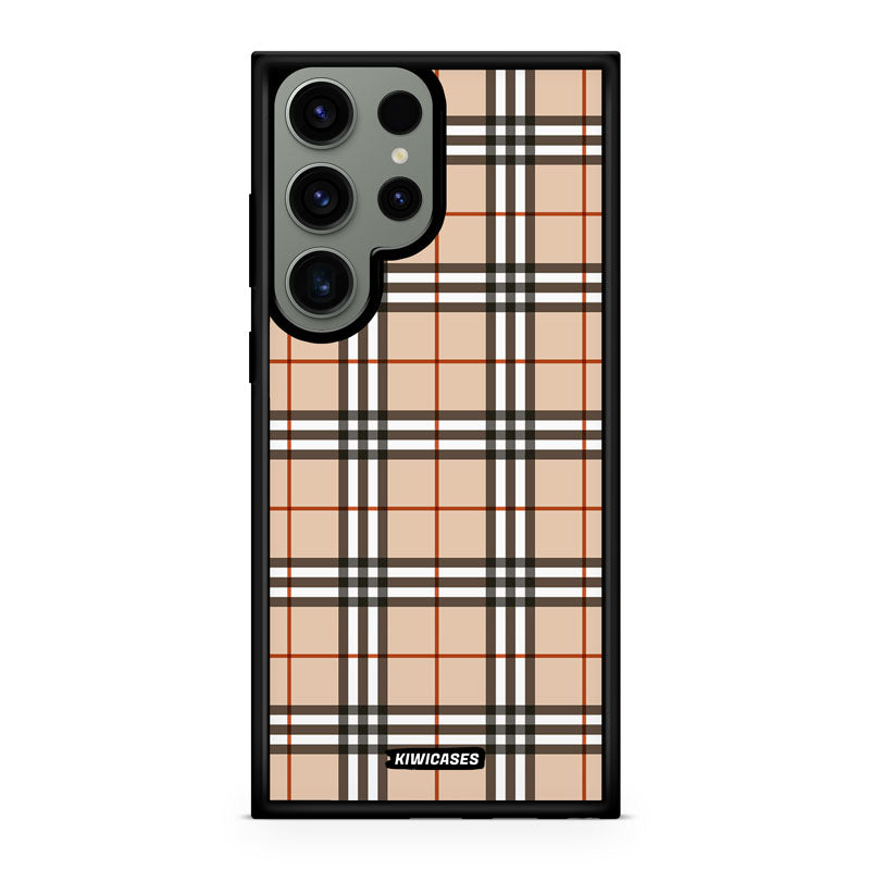 Beige Plaid - Galaxy S24 Ultra