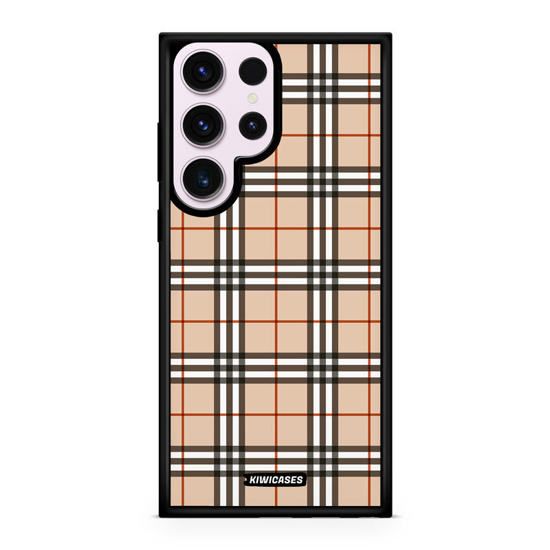 Beige Plaid - Galaxy S24 Ultra