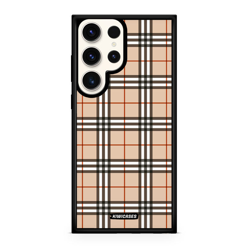 Beige Plaid - Galaxy S24 Ultra