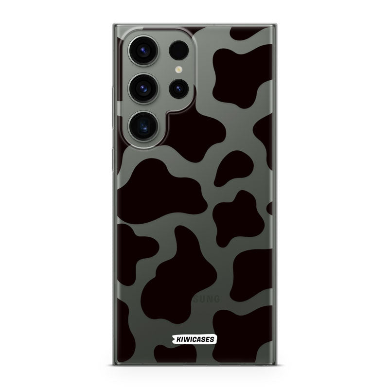 Cow Print in Black - Galaxy S24 Ultra