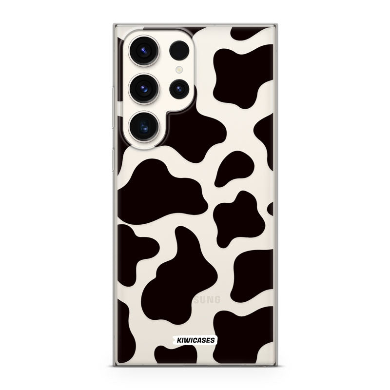 Cow Print in Black - Galaxy S24 Ultra