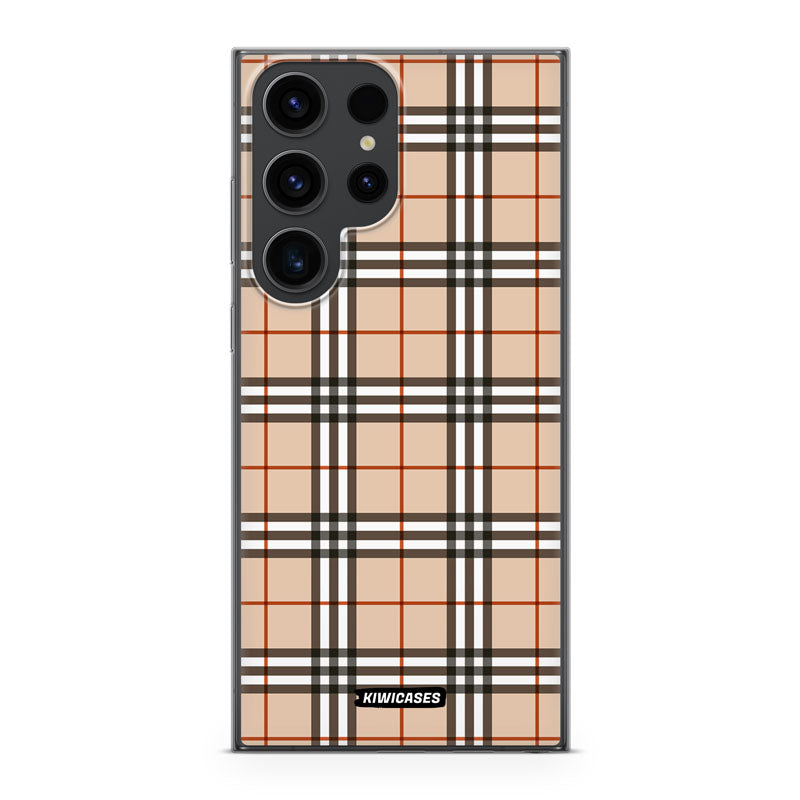 Beige Plaid - Galaxy S24 Ultra