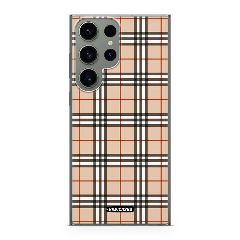 Beige Plaid - Galaxy S24 Ultra