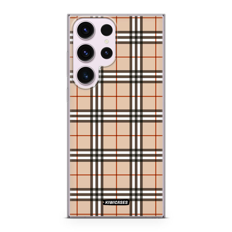 Beige Plaid - Galaxy S24 Ultra