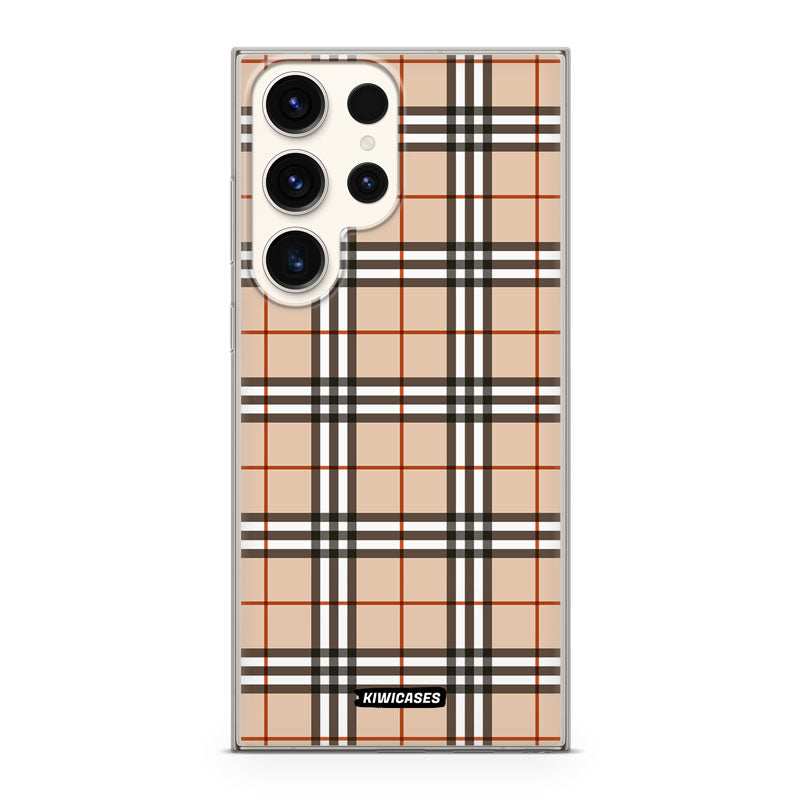 Beige Plaid - Galaxy S24 Ultra