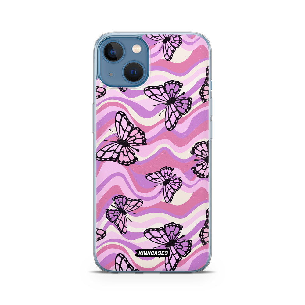 Wavey Purple Butterflies - iPhone 13