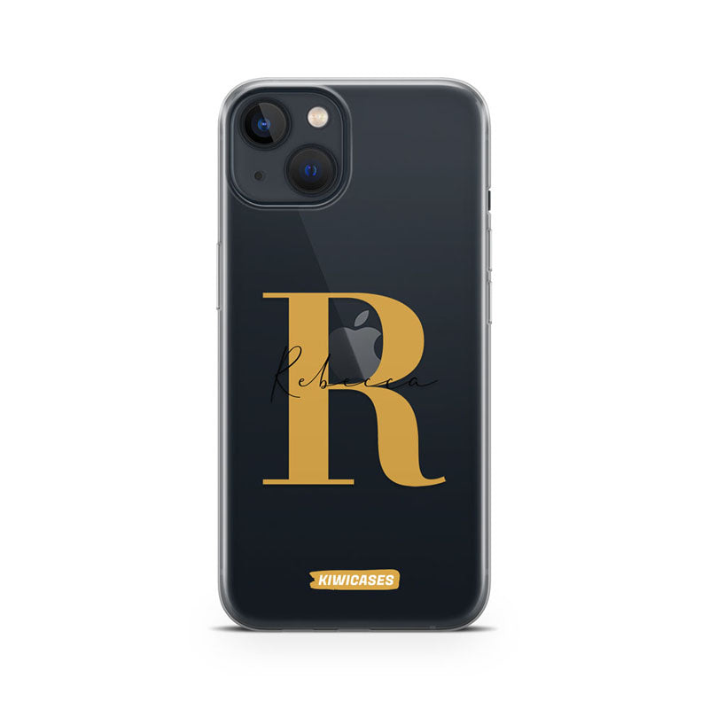 Gold Initials - iPhone 13 Mini - Custom