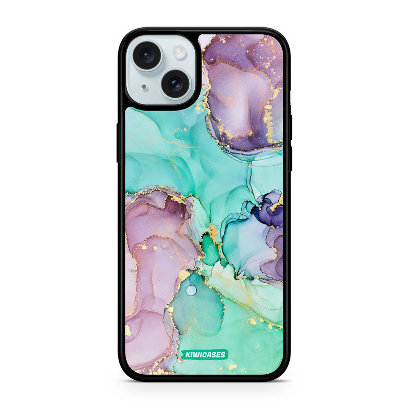 Green Purple Marble - iPhone 15 Plus