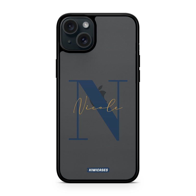 Navy Initials - iPhone 15 Plus - Custom