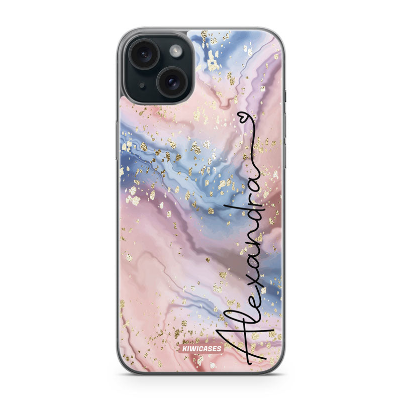 Blue Swirl Watercolour - iPhone 15 Plus - Custom