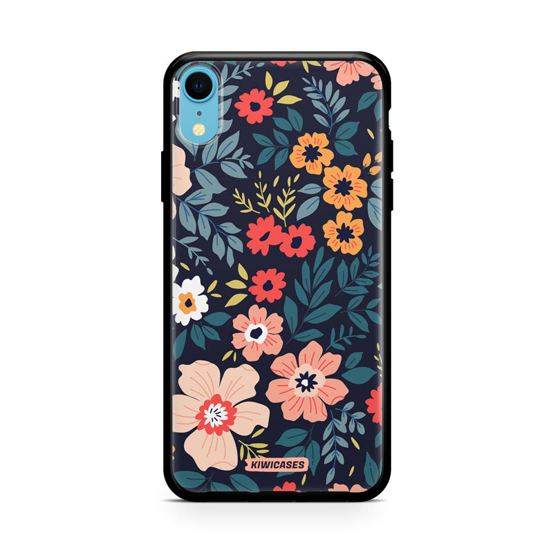 Navy Blooms - iPhone XR