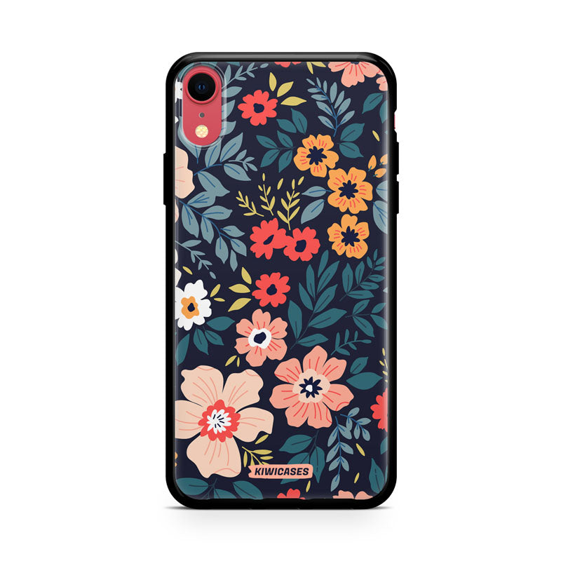 Navy Blooms - iPhone XR